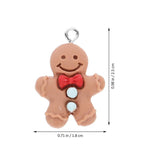 20 Pcs Christmas Charms Ornaments Gingerbread Man-shaped