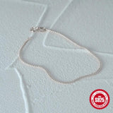 925 Sterling Silver Round Bead Women's Bracelet Charm Chain