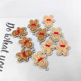 10pcs Gingerbread Man Charms Resin Christmas Pendants Diy Earring Keychain