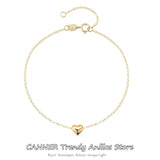 925 Silver Heart Bracelet for Women Charm Pendant Statement Fine Jewelry