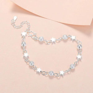 925 Silver Small Star Fresh Bracelet Star Bracelet For Women Round Bead