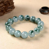 Natural Emerald Jade Beads Bracelet Charm Jewellery Hand-carved Lucky Amulet