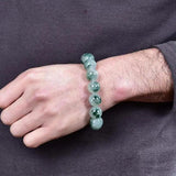 Natural Emerald Jade Beads Bracelet Charm Jewellery Hand-carved Lucky Amulet