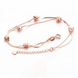 Rose Double Layer Snake Bone Chain Bracelet Plated 14K Rose Fine Jewelry