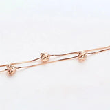 Rose Double Layer Snake Bone Chain Bracelet Plated 14K Rose Fine Jewelry