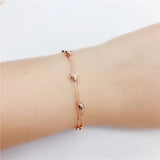 Rose Double Layer Snake Bone Chain Bracelet Plated 14K Rose Fine Jewelry