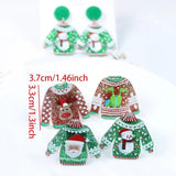 10Pcs Christmas Snowman Charm Pendant for DIY Earring Necklace KeyChain