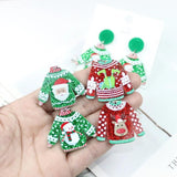 10Pcs Christmas Snowman Charm Pendant for DIY Earring Necklace KeyChain