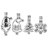 4 Pcs Essential Oil Diffuser Cage Pendant Christmas Jewelry Bead Hanging Orna