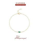 Silver S925 Emerald Diamond Inlaid Bracelet for Women
