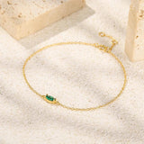 Silver S925 Emerald Diamond Inlaid Bracelet for Women