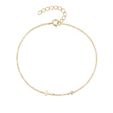 925 Silver Cross Zircon Bracelet Chain Women Girls