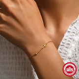 925 Silver Cross Zircon Bracelet Chain Women Girls