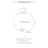 925 Silver Cross Zircon Bracelet Chain Women Girls