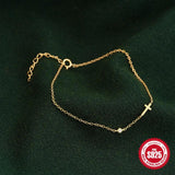 925 Silver Cross Zircon Bracelet Chain Women Girls