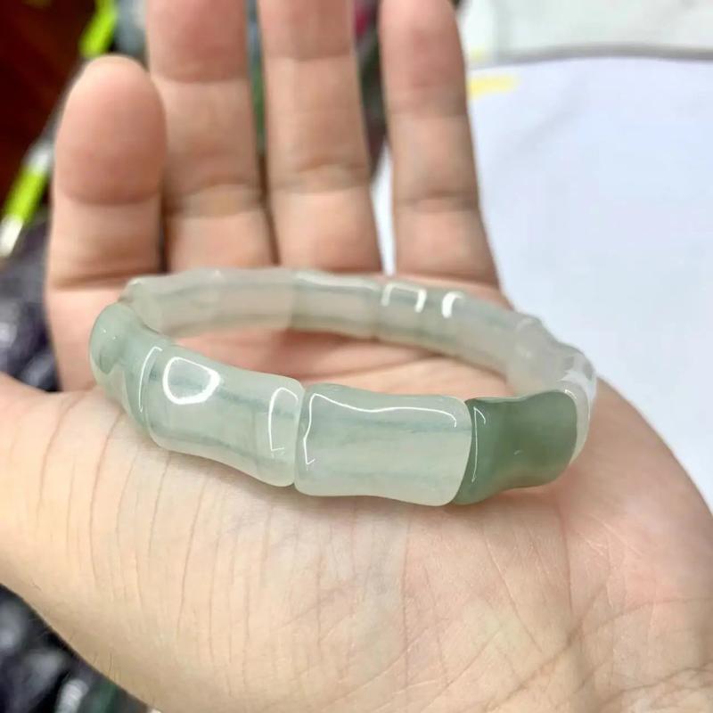 Natural Jade Stone Beads Bracelet Gemstone Bangle Women's Gift