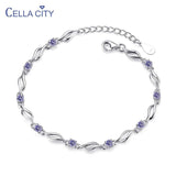 AAA Zircon Amethyst Bracelet 925 Jewelry Silver Gemstones Engagement