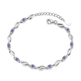AAA Zircon Amethyst Bracelet 925 Jewelry Silver Gemstones Engagement