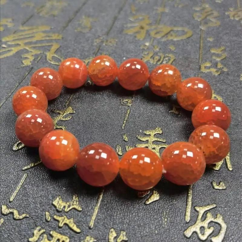 Red Jade Bracelet Dragon Scale Agate Beaded Bracelet