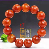 Red Jade Bracelet Dragon Scale Agate Beaded Bracelet