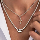 Heart Lock Stud Necklace Bracelet DIY Jewelry