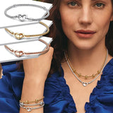Heart Lock Stud Necklace Bracelet DIY Jewelry