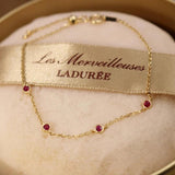 Light Style Round Red Gemstone Bracelet for Women - Daily Jewelry Gift