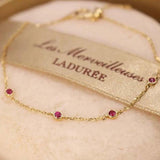 Light Style Round Red Gemstone Bracelet for Women - Daily Jewelry Gift