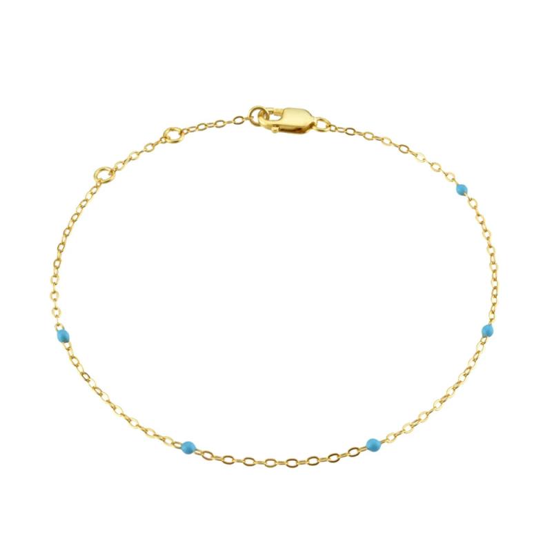 925 Silver Turquoise Enamel Bracelet Crystal Jewelry