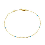 925 Silver Turquoise Enamel Bracelet Crystal Jewelry