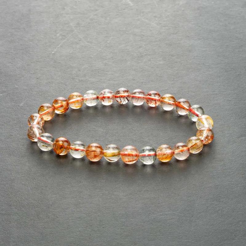 Multicolor Rutilated Quartz Bead Bracelet for Women
