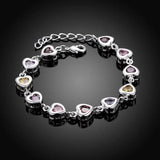 925 Silver Charm Bracelet with Crystal Stones for Women