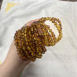 Natural Amber Bracelet DIY Loose Beads Gemstone Bangle for Woman Gift