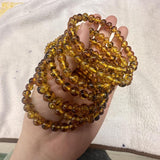 Natural Amber Bracelet DIY Loose Beads Gemstone Bangle for Woman Gift