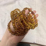 Natural Amber Bracelet DIY Loose Beads Gemstone Bangle for Woman Gift