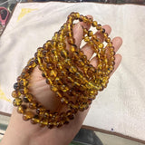 Natural Amber Bracelet DIY Loose Beads Gemstone Bangle for Woman Gift