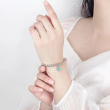 925 Silver Heart Enamel Bracelet, Romantic Charm Jewelry