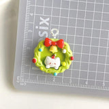 10Pcs Resin Christmas House Snowman Tree Charms for DIY Crafts Jewelry Findings