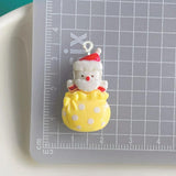 10Pcs Resin Christmas House Snowman Tree Charms for DIY Crafts Jewelry Findings