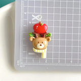 10Pcs Resin Christmas House Snowman Tree Charms for DIY Crafts Jewelry Findings