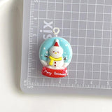 10Pcs Resin Christmas House Snowman Tree Charms for DIY Crafts Jewelry Findings