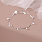 925 Sterling Silver Zircon Chain Bracelet for Women