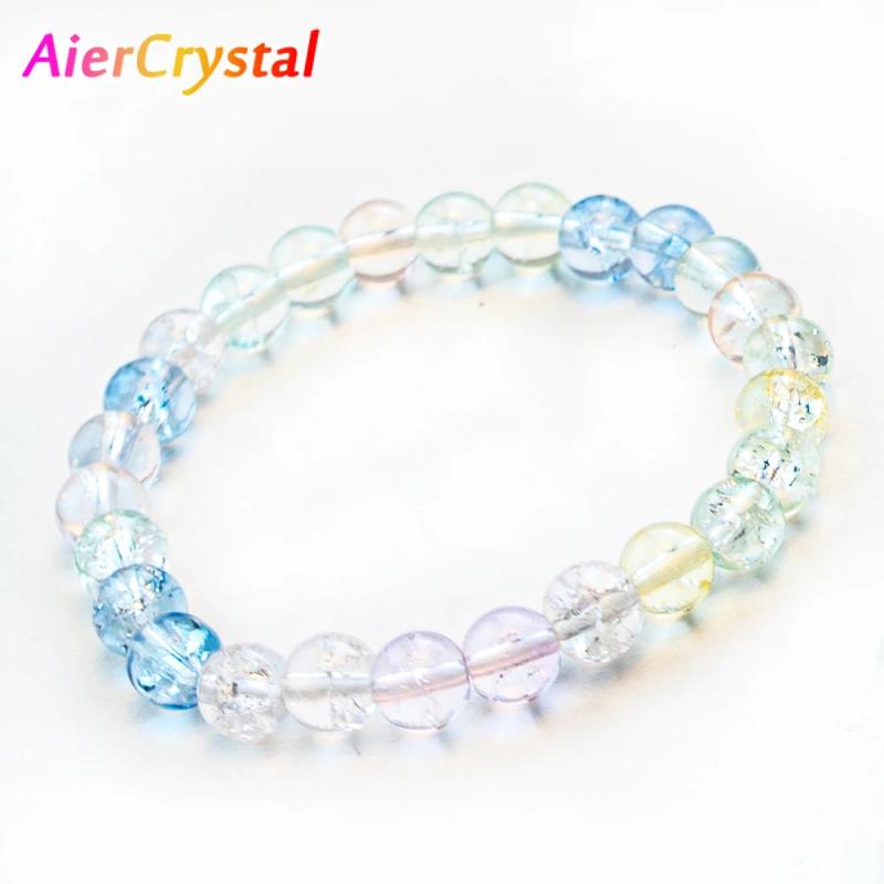 Natural Popcorn Crystal Gemstone Beaded Bracelet Women's Pearl Bracelet