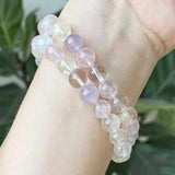 Natural Popcorn Crystal Gemstone Beaded Bracelet Women's Pearl Bracelet
