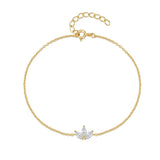 925 Silver Crown Zircon Flower Bracelet for Women