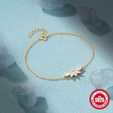 925 Silver Crown Zircon Flower Bracelet for Women