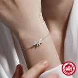 925 Silver Crown Zircon Flower Bracelet for Women