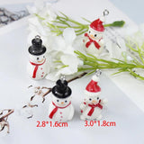 10Pcs/Lot Christmas Charm Resin 3D Snowman Pendant DIY Crafts Jewelry Making
