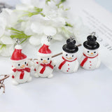 10Pcs/Lot Christmas Charm Resin 3D Snowman Pendant DIY Crafts Jewelry Making
