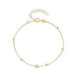 925 Silver Zircon Mini Bead Bracelet for Women